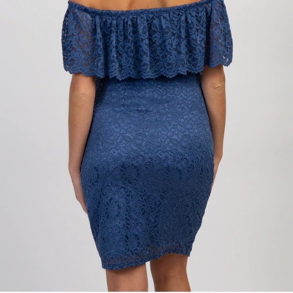 NWOT PinkBlush Blue Lace Maternity Dress - Picture 6 of 7